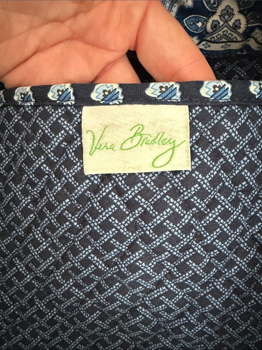 Vera Bradley Navy and Light Blue Paisley Quilted Tote